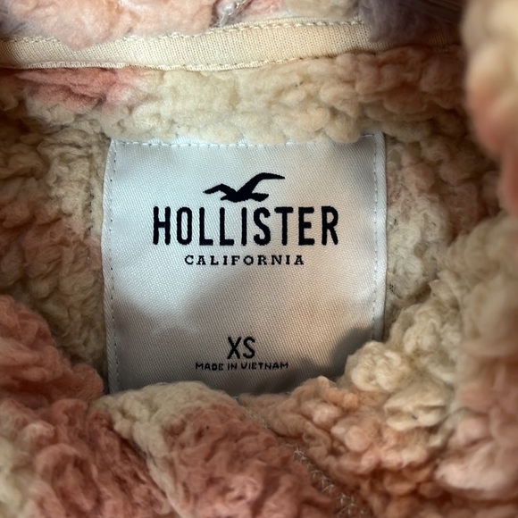 Hollister pink camo Sherpa hooded Sweatshirt Hoodie - Size XS - Picture 2 of 3